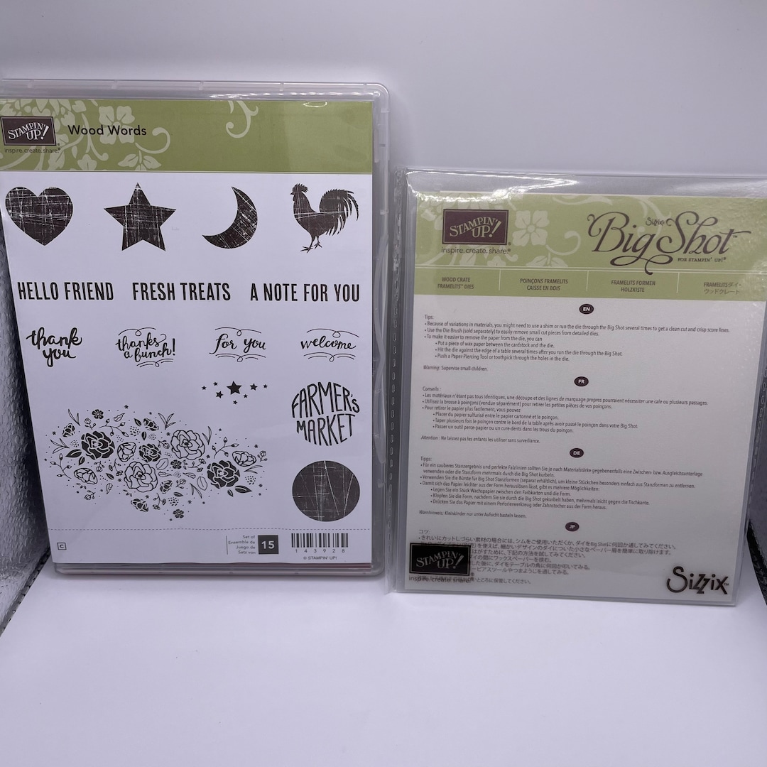 Stampin up wood words with wood crate dies free shipping etsy