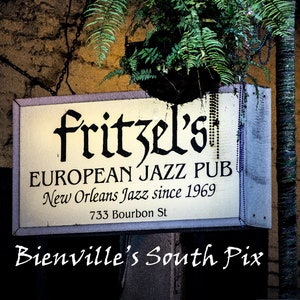 New Orleans Art Print Watercolor Effect; Fritzel's European Jazz Pub Bourbon Street, French Quarter, New Orleans