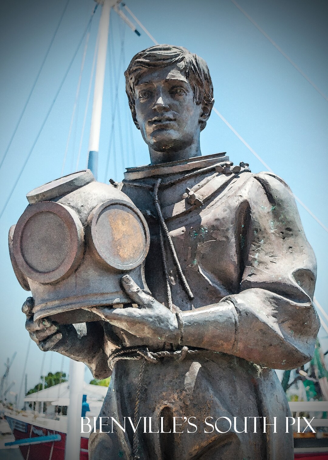 Tarpon Springs Art Print Water Color Effect Sponge Diver - Etsy