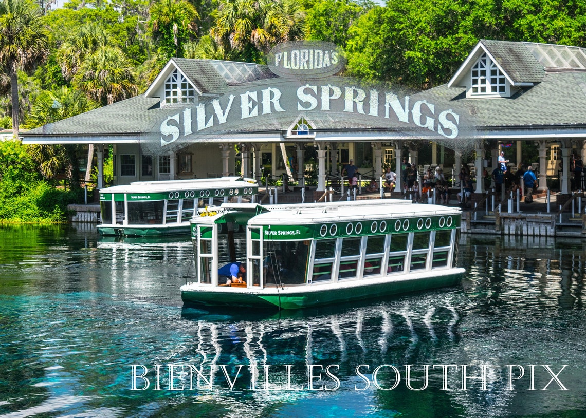 Yesterday's Florida Glass Bottom Boats at Silver Springs Near Ocala