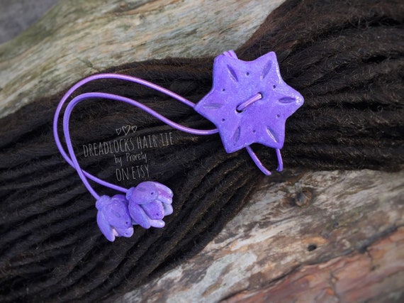 Dreadlocks Hair Tie Dread Hair Tie Dread Tie Purple Locs Ties Etsy