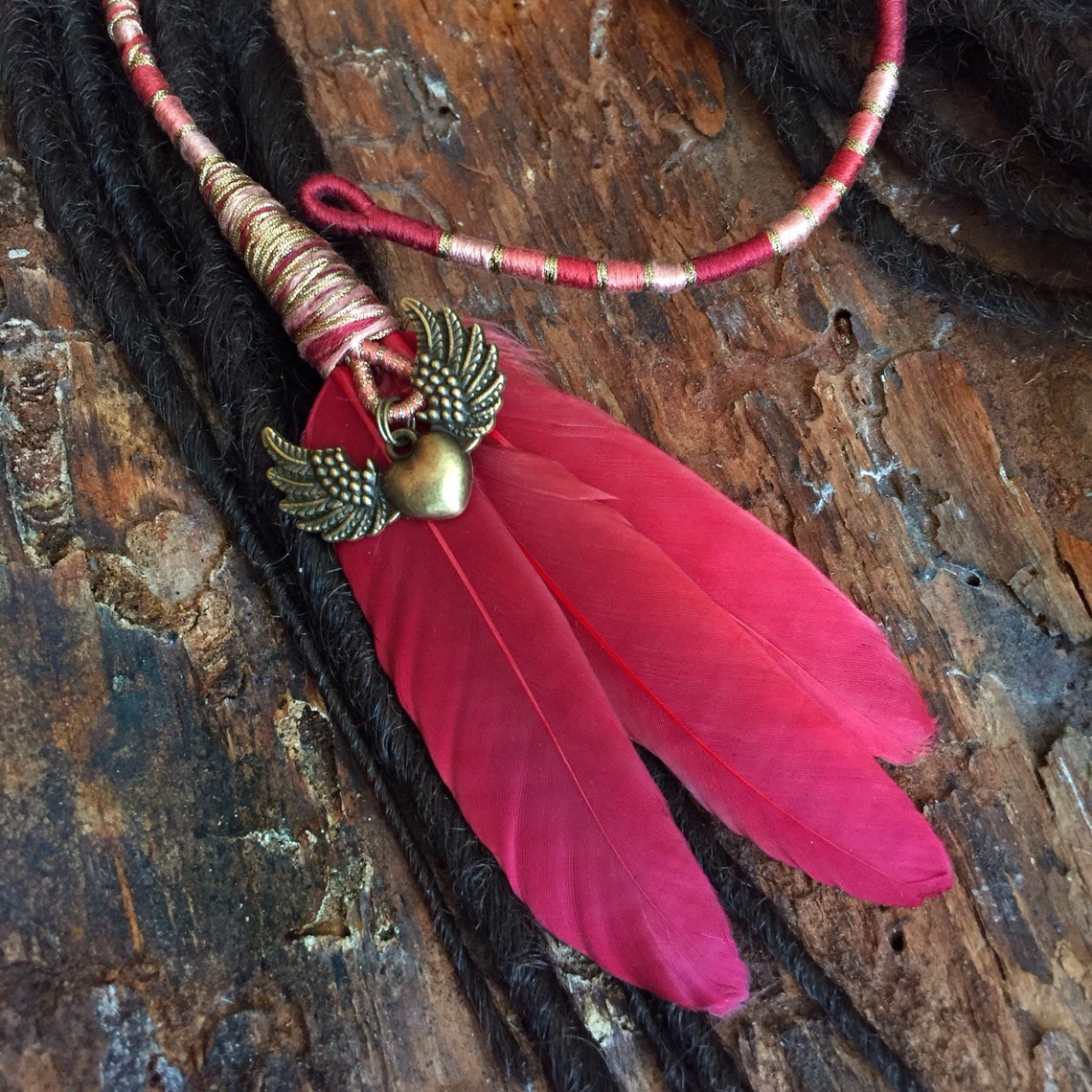 Hair wrap Feather extensions Hair wrap string Festival hair Etsy