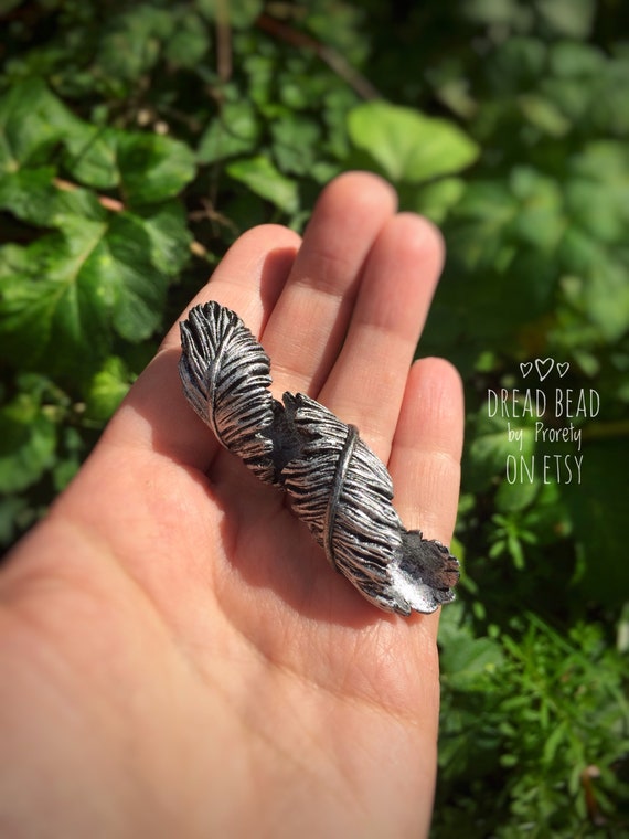 Dread Beads Silver 12 Mm Dread Beads Cuff Dread Beads For Guys Dread Bead Clay Dread Bead Wraps Steampunk Dread Bead Dread Bead Feather