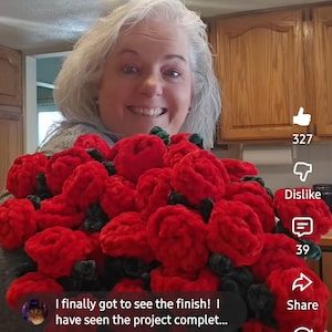 Rose Bouquet Crochet Blanket Pattern – Textured Floral Throw (PDF Download)