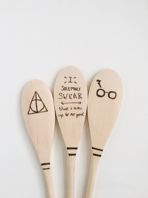 Custom Harry Potter Wooden Spoons Wood Burned Spoon Set Etsy