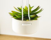 Modern White Hanging Planter, Ceramic Pottery, Succulent Planter, Plant Pot, Cactus Planter, White Ceramics, Gardening Gift, Hostess Gift