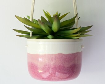 Ceramic Planter, Hanging Planter, Air Plant and Succulent Planter, Succulent Pot, Air Plant Holder, Mini Planter Pottery, Bohemian Decor Pot
