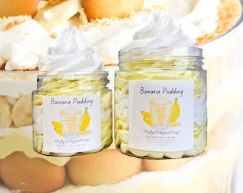 Banana - Pudding - Whipped Soap & Shave - Body Frosting - Paraben and Cruelty Free - Creamy and Fluffy Soap and Shaving Soap