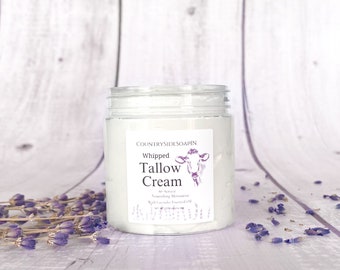 Whipped tallow cream scented with lavender essential oil Skin Care Beef Tallow Moisturizer