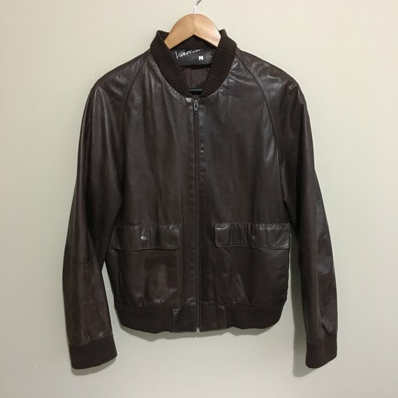 Vadim Leather Bomber Jacket Vintage 80's Brown Men