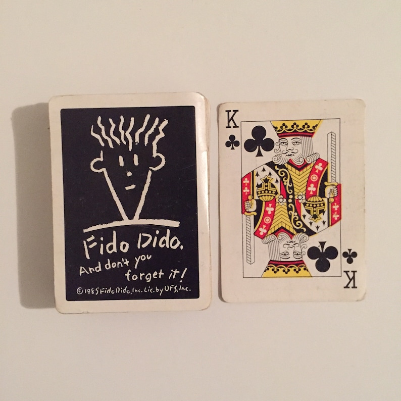 Fido Dido Vintage 1980s Plastic Coated Playing Cards 1985