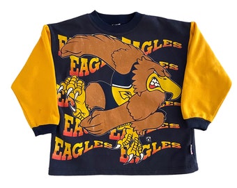 West Coast Eagles AFL Vintage 90s Boys Crewneck Jumper Sweatshirt - Youth 8