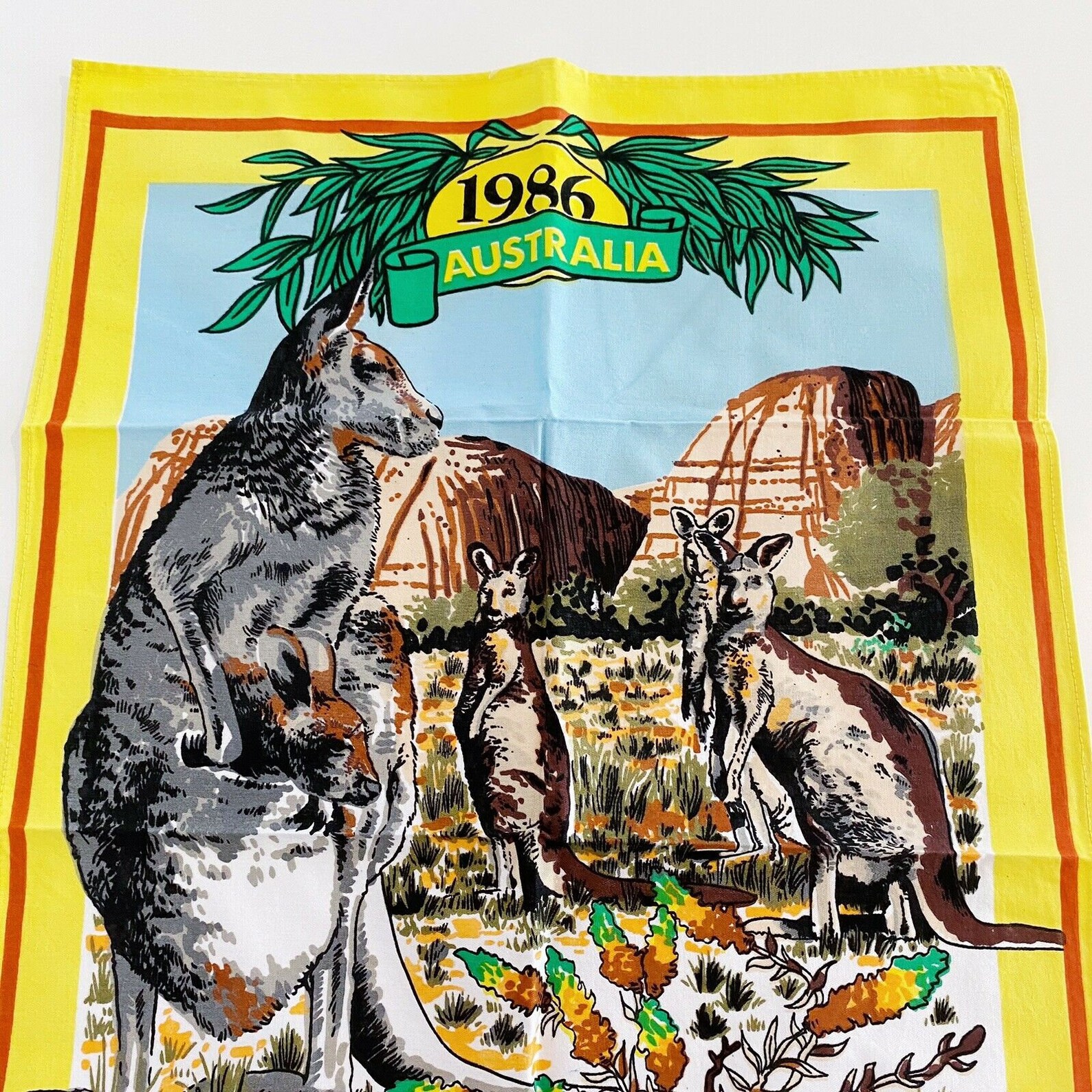 1986 Australia Kangaroos Calendar Vintage 80's Tea Towel Etsy