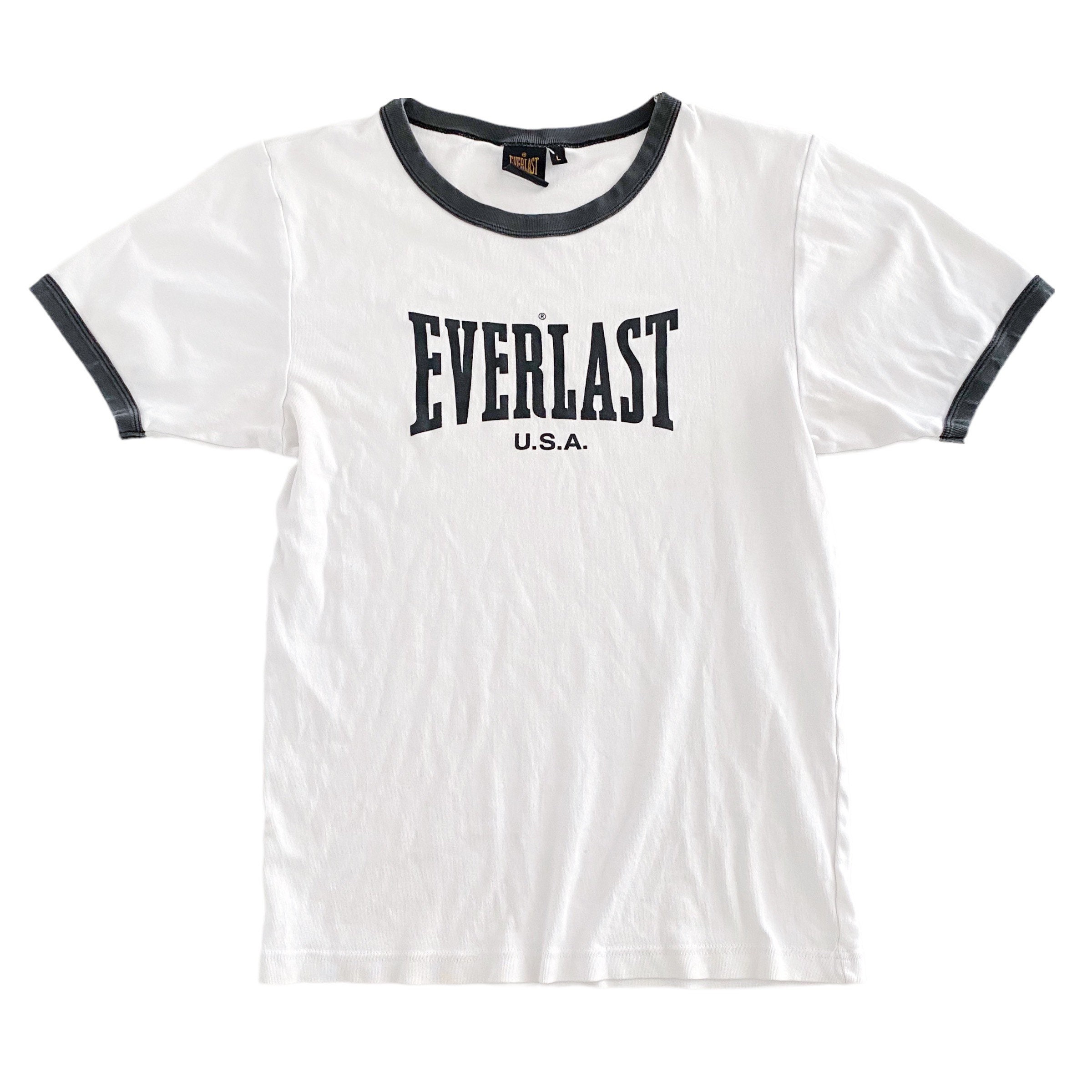 oortelefoon Iedereen Paar Everlast USA Boxing Vintage Ringer Tee T-shirt Mens Large - Etsy