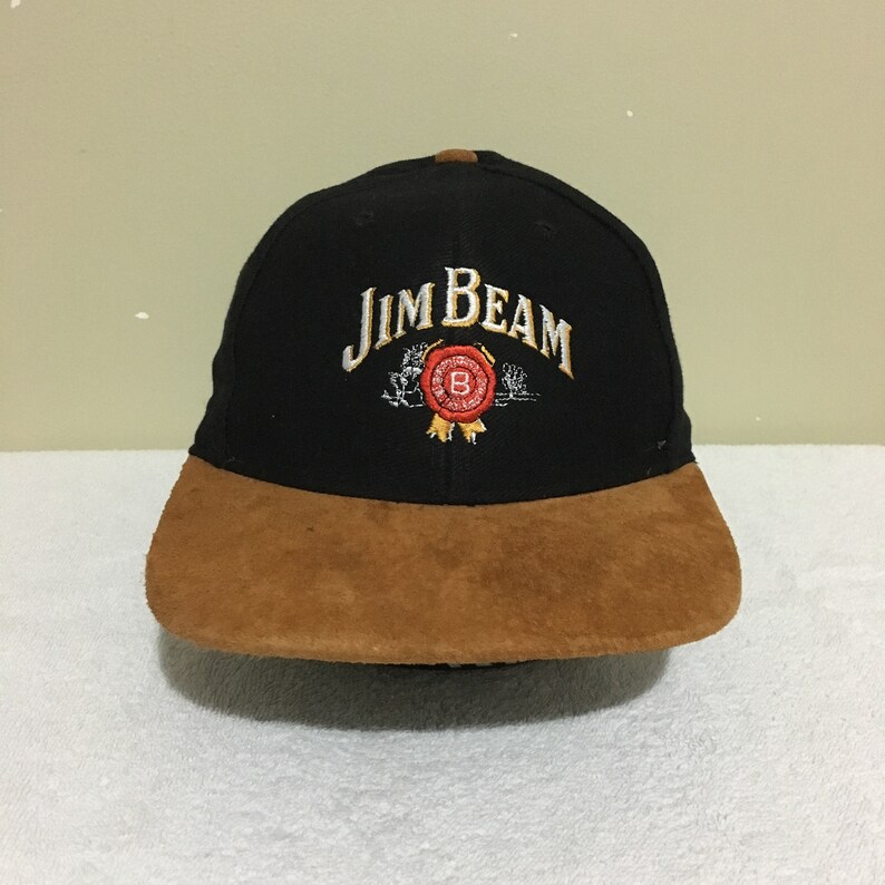 Jim Beam Bourbon Vintage 1990/'s Adult Mens Suede Brim Baseball Cap Hat