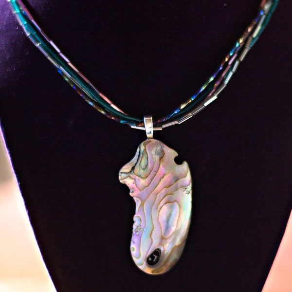 Mother Of Pearl Beaded Pendant On the River