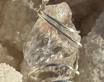 Crystal Silver Wire Wrap " Lil Cutie"