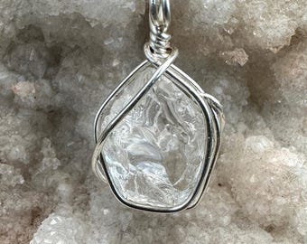 Wire Wrapped Lake County Diamond Quartz Pendant