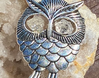 Owl Charm Pendant with Lake County Diamonds