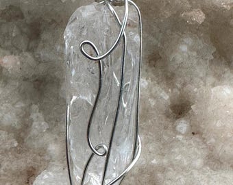 Silver Wire Pendant with Lake County Diamond "Whimsical Wonder"