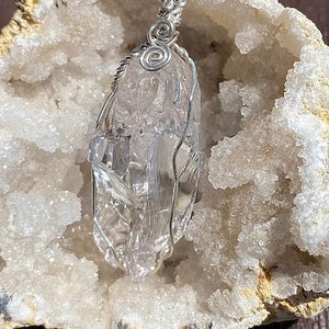 Quartz Crystal Silver Wire Pendant, &quot;Clear Dream&quot;