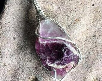 Purple Flourite Pendant "Zebra"