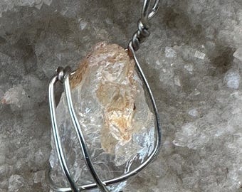 Silver Wire Quartz Pendant "Sunrise"