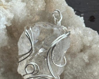 Silver Pendant Wire Wrap "Whimsical Passion"