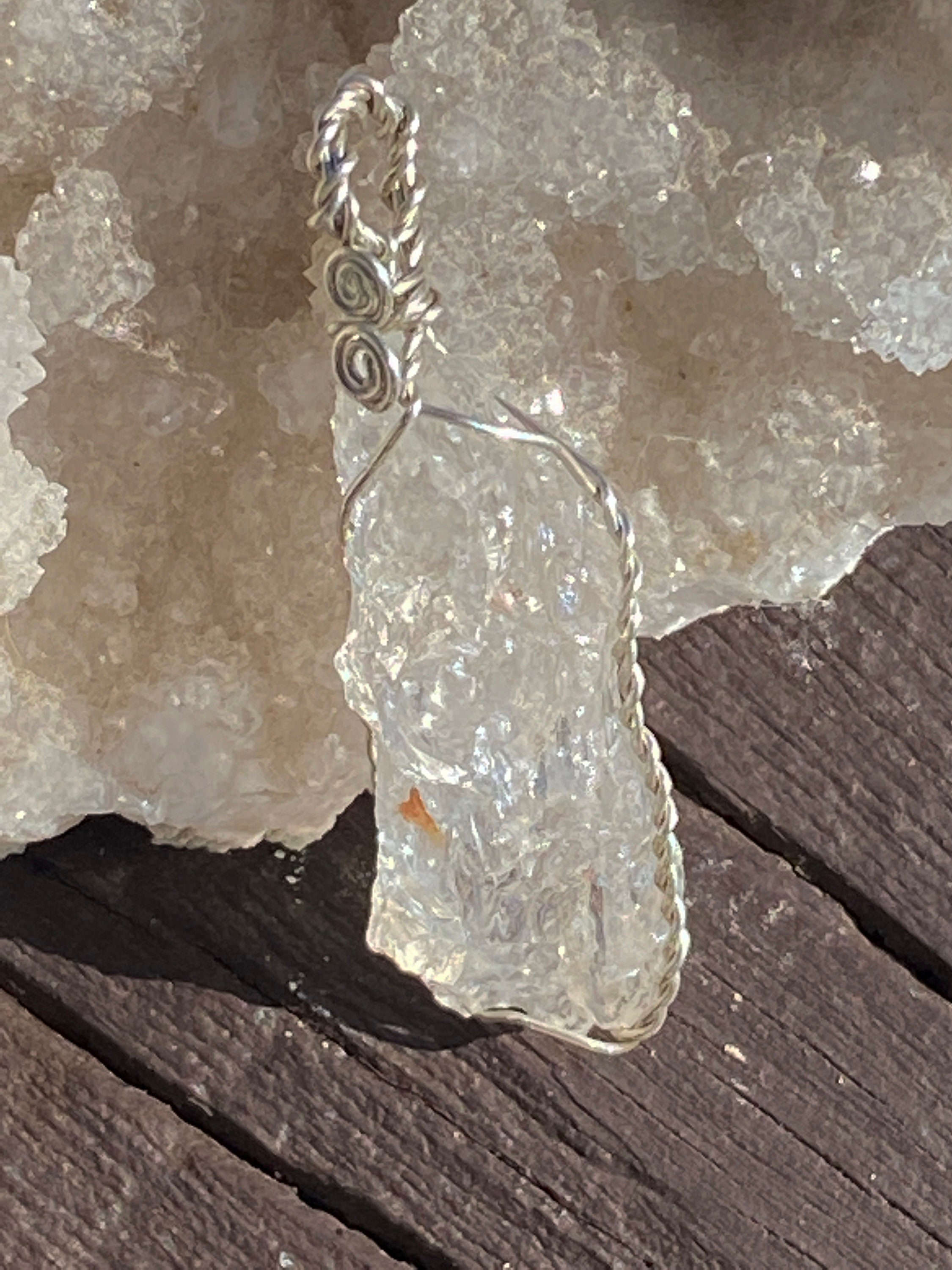 Crystal Silver Wire Pendant, "Diamond Doll"