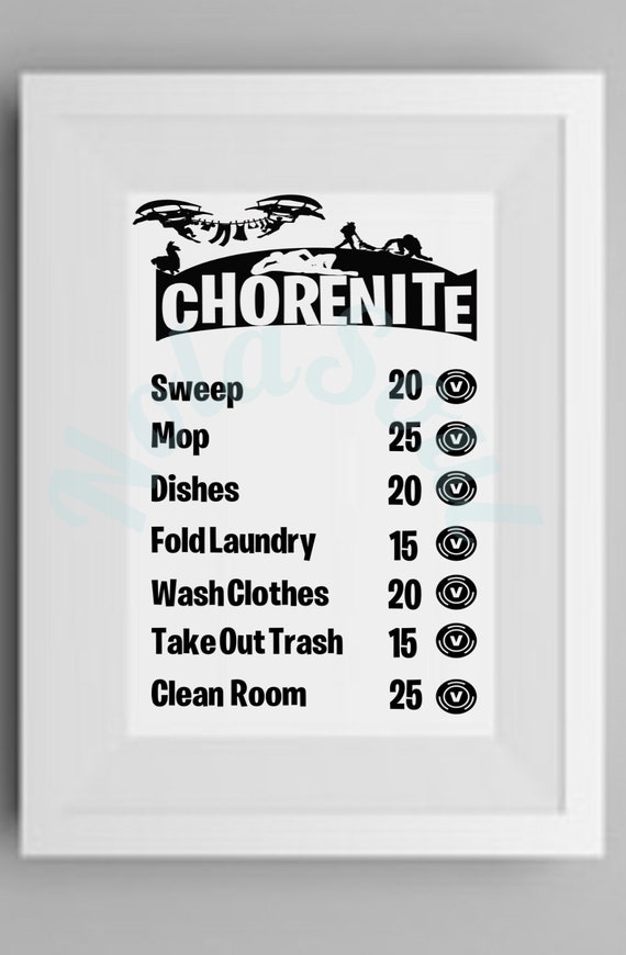 Fortnite Chore Chart Printable earn Vbucks | Etsy - 570 x 870 jpeg 45kB
