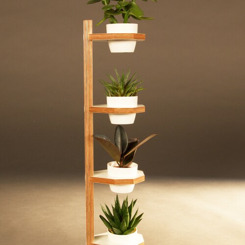 wall mounted indoor vertical small succulent planter. Made from birch plywood. Matches small single planter size.