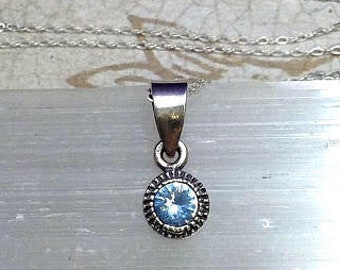 Blue topaz necklace,  December birthstone, blue gemstone necklace, teen jewelry, birthstone jewelry, Girl’s gift, nature gift