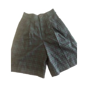 Vintage NWT Giorgio Sant Angelo Shorts Womens 10 Plaid High Waist Pleated Wool