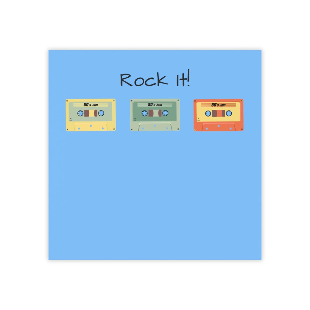 Retro Cassette Tapes Rock It Post-it Note Pad | Music Sticky Notes - Etsy