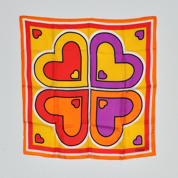 MOD Vintage Heart Valentine Love Silk Scarf Echo - image 1