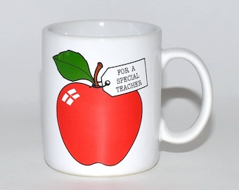 Vintage Hallmark Mugs Red Apple For A Special Teacher Coffee Tea Mug