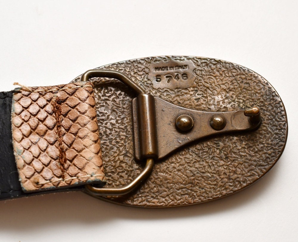 Vintage Sangiorgio Rhinestone Crystal Genuine Leather Belt  display picture 3