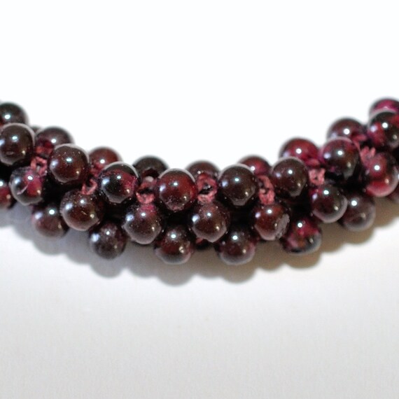 Vintage Ethnic Braided Natural Ruby Beads Adjusta… - image 4