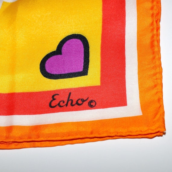 MOD Vintage Heart Valentine Love Silk Scarf Echo - image 3