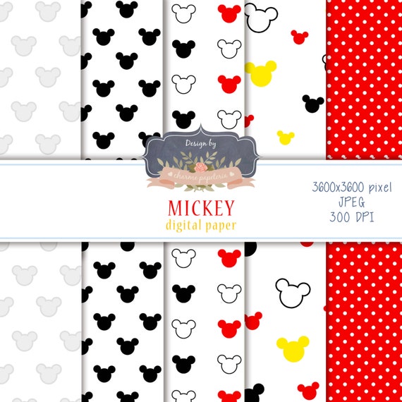Venta anticipada danza Catarata VENTA Paquete de papel digital Mickey Mouse 02 - Etsy España