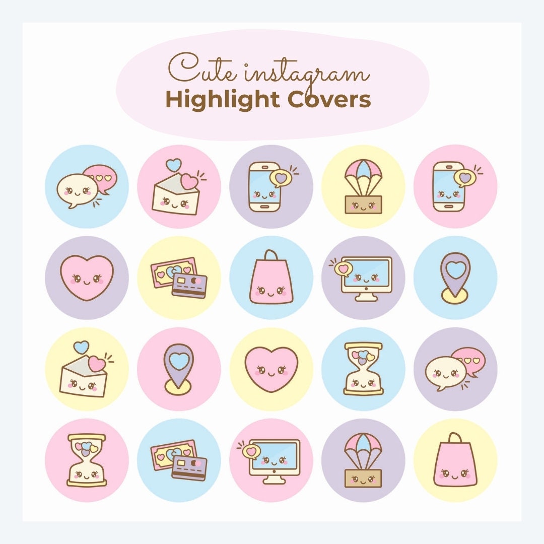 Instagram Highlight Covers Lindo kawaii Instagram Story - Etsy España