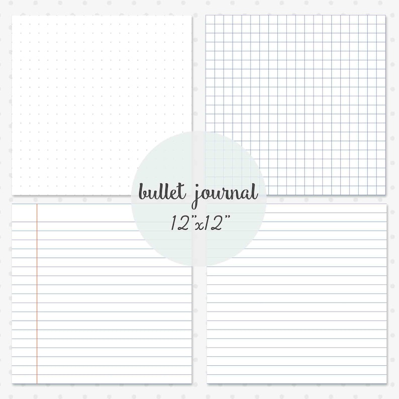 dot grid paper bullet journal background graph paper lined etsy