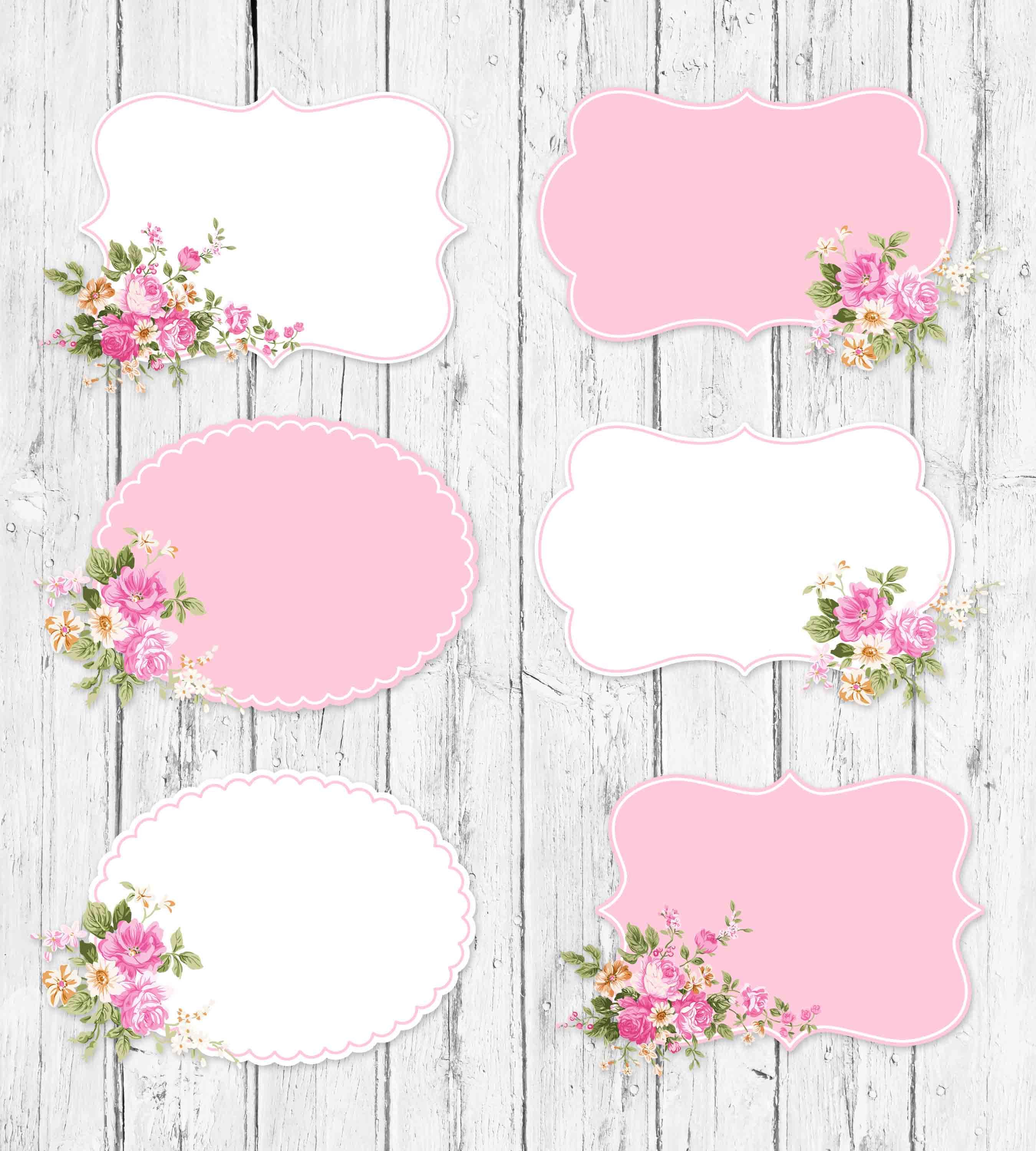 65 personnalisé Gloss Mini Craft Stickers Shabby Chic ML31 style floral