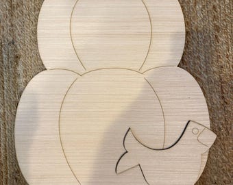 Stacked Pumpkin Door Hanger Blank with Bird, Unfinished Fall Pumpkin Wood Cutout, DIY Autumn Porch Sign for Paint Parties
