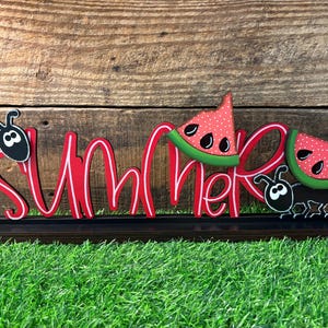 Summer Watermelon Ant SVG, Summer Tiered Tray SVG, Digital Watermelon Decor, Ant Summer SVG, Summer Word Cut File, Paint Party Template