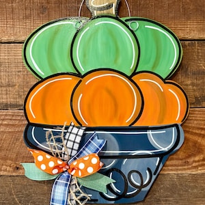 Pumpkin Topiary SVG, Fall Door Hanger SVG, Stacked Pumpkin Template File, Autumn Decor Digital File, DIY Pumpkin Sign Template
