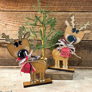 Reindeer Shelf Sitter Christmas Decor, Rustic Reindeer Wood Cutout, Reindeer Games Sign, Santa’s Favorite Gift, Holiday Tiered Tray