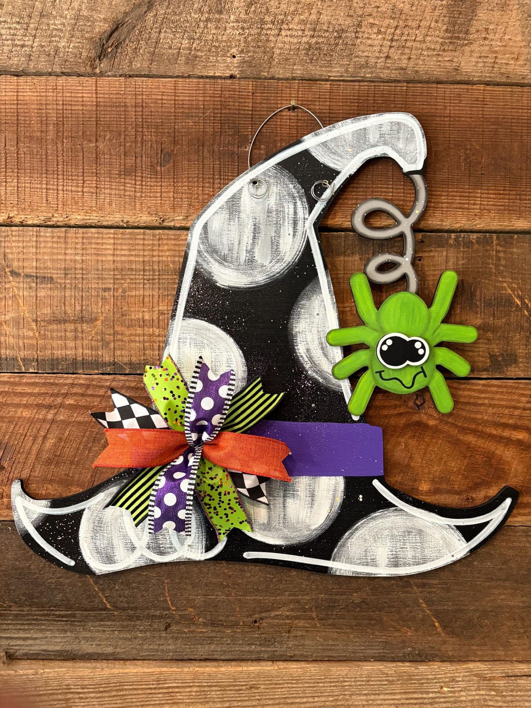 Witch Hat Door Hanger SVG With Spider, Halloween Digital Door Hanger ...