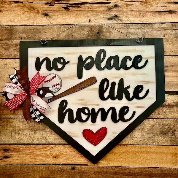 Baseball Home Plate, No Place Like Home, Baseball Door Hanger, Softball Door Hanger, Baseball Pennant, Spring Baseball, Spring Softball