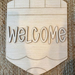 Pencil Welcome Door Hanger Blank, Teacher Door Sign, Unfinished Wood Cutout, DIY Classroom Decor, School Paint Craft, Teacher Gift Idea